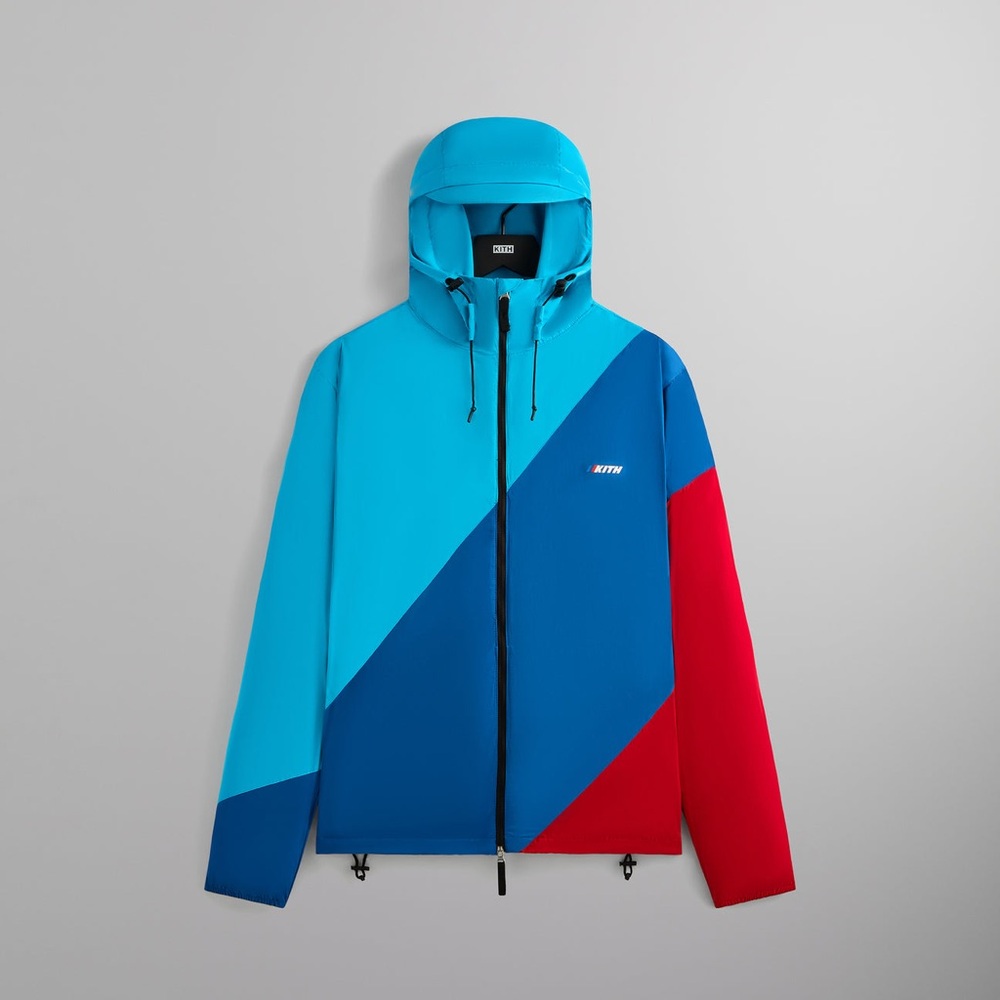 Kith for BMW Timo Windbreaker Jacket in Sonam Blue Red Striped Men’s Size Large